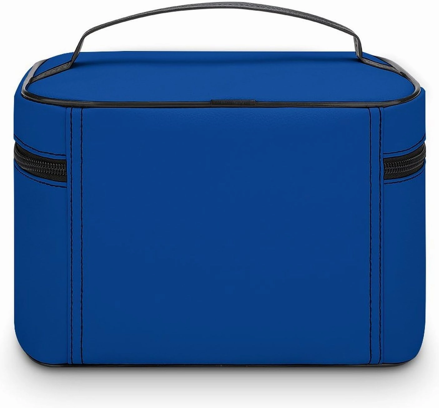 Travel Makeup Bag, Minimalist Blue Solid Plain Simple Cosmetic Bags for Women Large Capacity Waterproof Toiletry Bag Make up Organizer