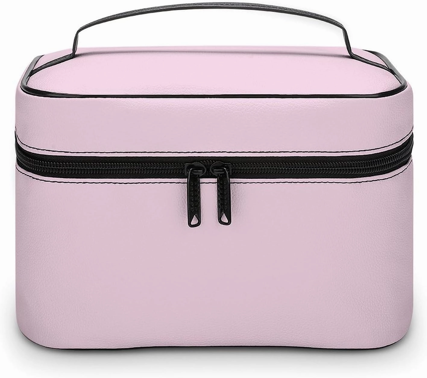 Travel Makeup Bag, Minimalist Light Pink Solid Plain Elegant Chic Cosmetic Bags for Women Large Capacity Waterproof Toiletry Bag Make up Organizer