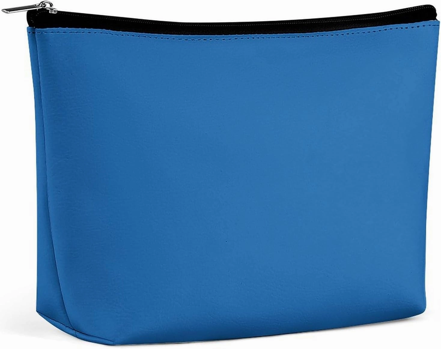 Travel Makeup Bag, Solid Blue Elegant Modern Cosmetic Bags for Women Large Capacity Waterproof Toiletry Pouch Make up Organizer