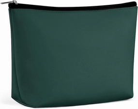 Travel Makeup Bag, Solid Plain Dark Green Cosmetic Bags for Women Large Capacity Waterproof Toiletry Pouch Make up Organizer
