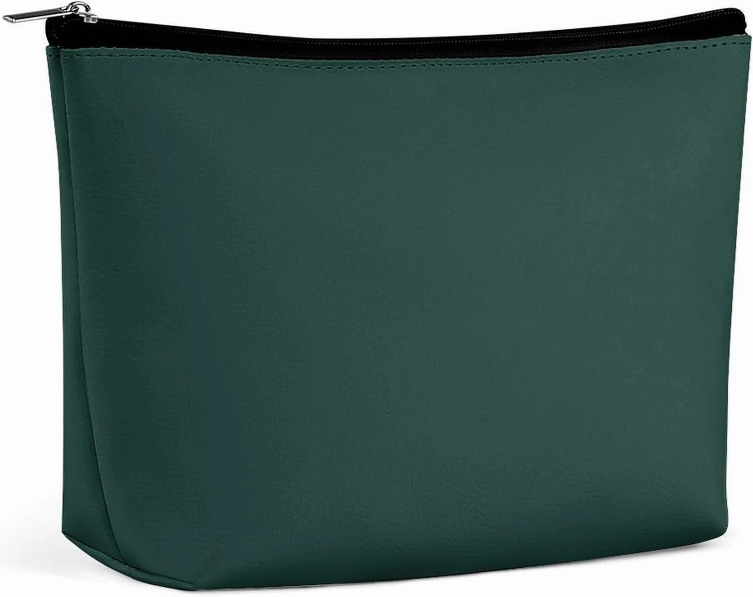 Travel Makeup Bag, Solid Plain Dark Green Cosmetic Bags for Women Large Capacity Waterproof Toiletry Pouch Make up Organizer