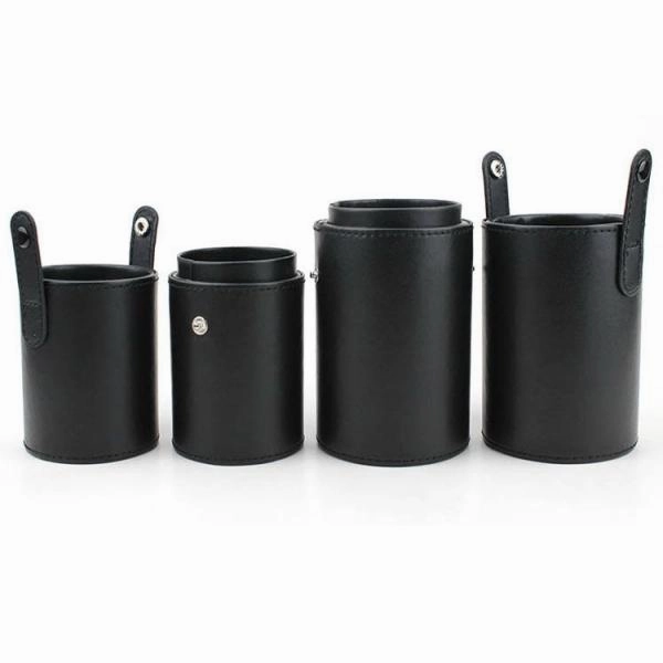 Travel Makeup Brush Round Case Makeup Brush Holder Organizer Size L Black