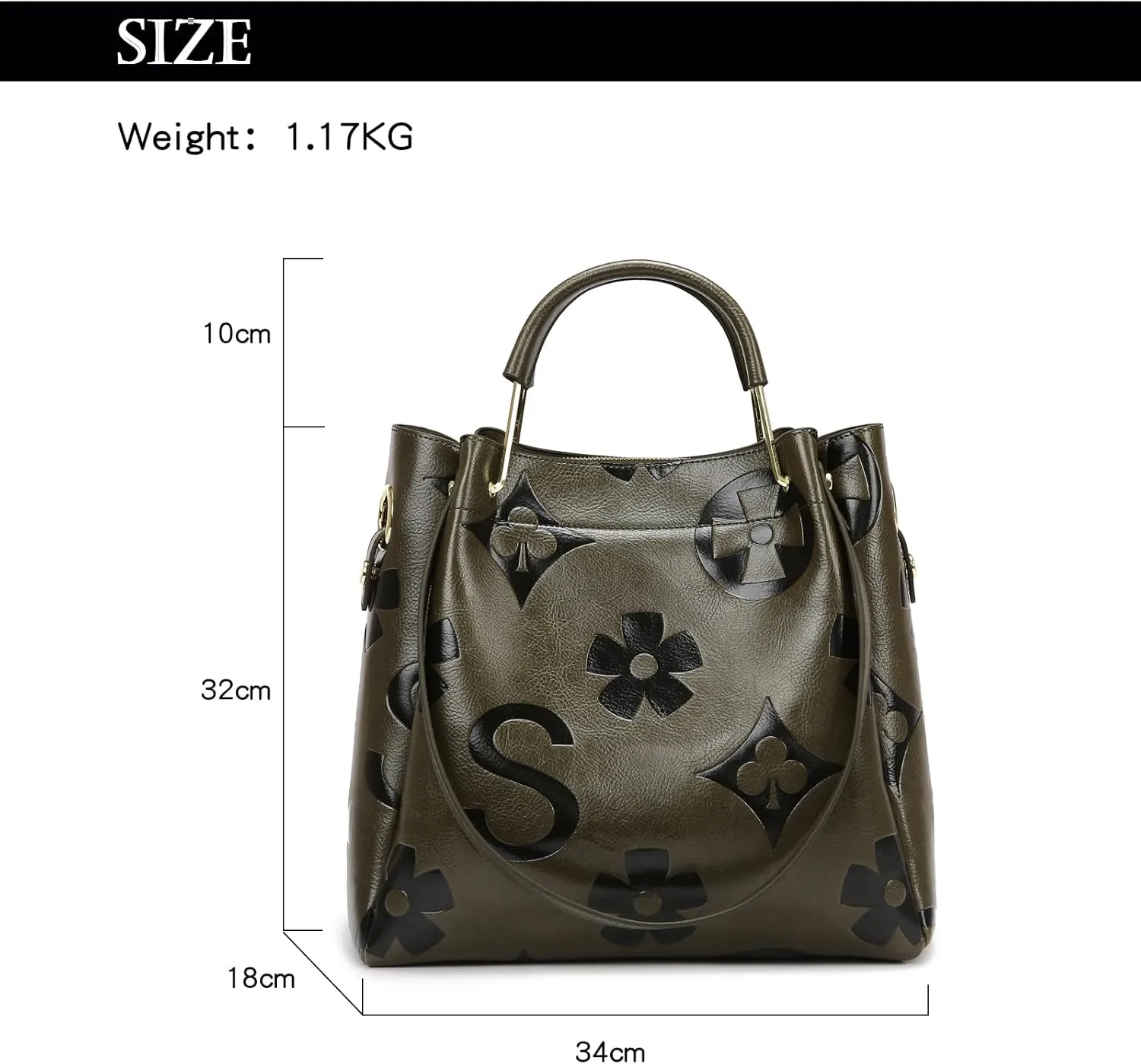 Travistar Floral Handbags Purses Women - Embossed Leather Top Handle Handbag Set Large Shoulder Bag Ladies Bucket Hobo Tote