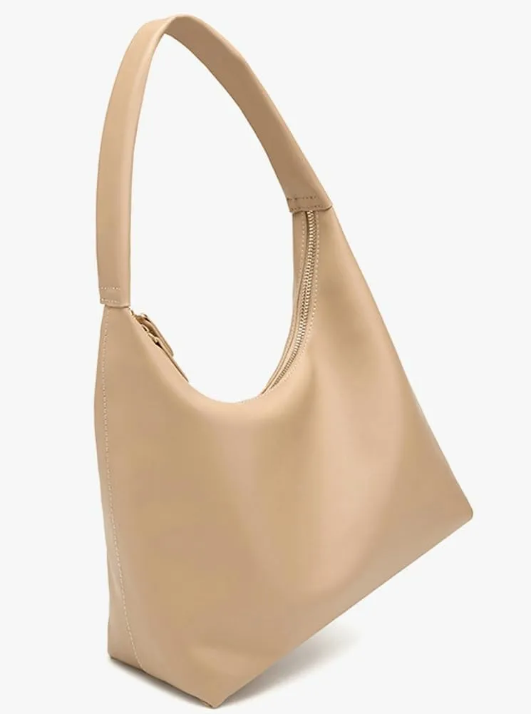 Trendy PU Leather Crescent Shoulder Bag Slouchy Hobo Bags for Women Tote Handbags Retro Soft Underarm Crossbody Purses