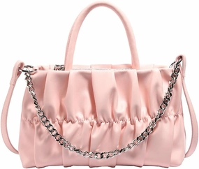 Trendy Cloud Pleated Cross-body Bag with Chain Women’s Stylish Small Purse with Adjustable Straps Y2k Handbag
