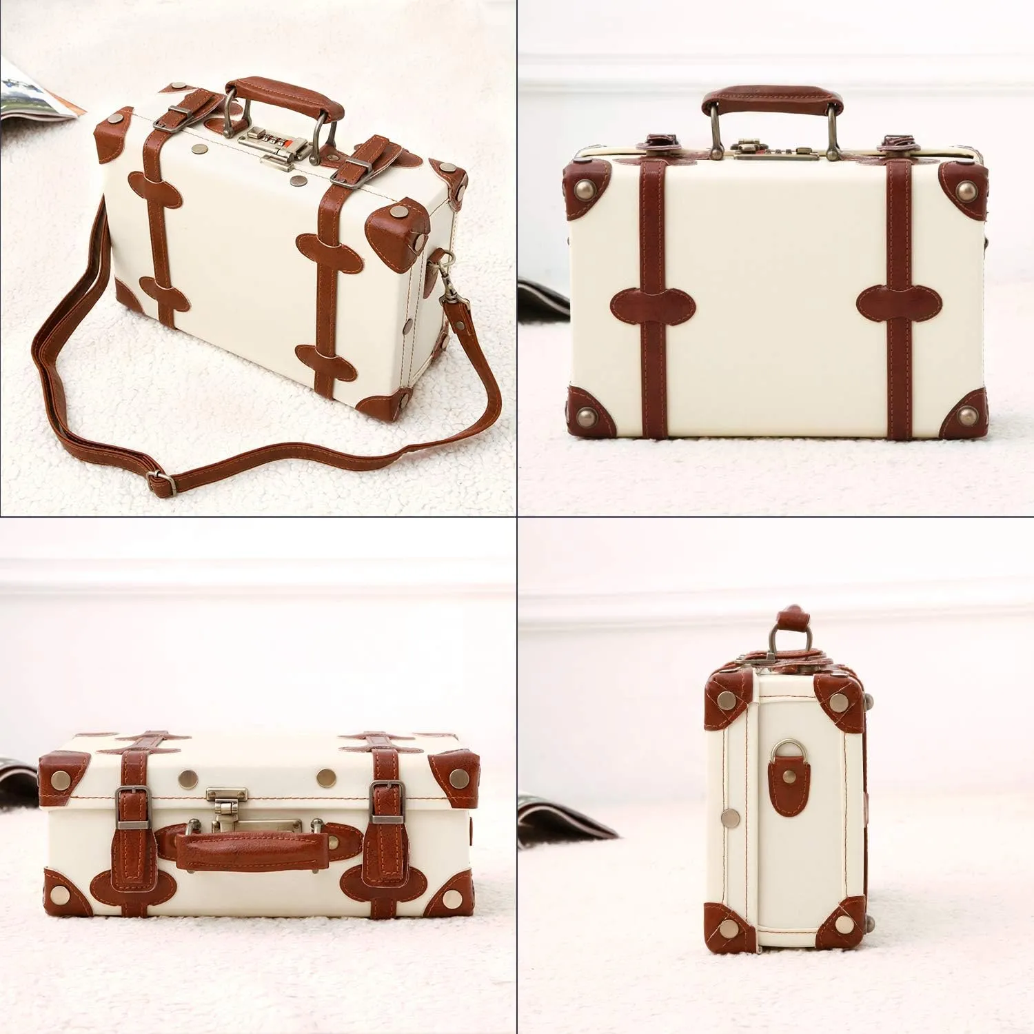 Unitravel 12inch Women Cute Suitcase Small Train Case with Straps