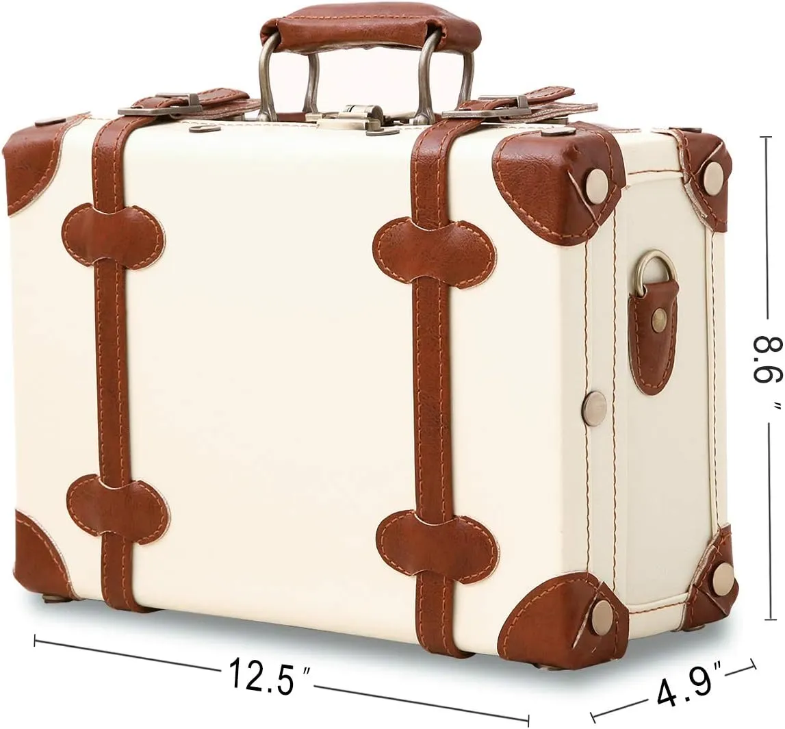 Unitravel 12inch Women Cute Suitcase Small Train Case with Straps