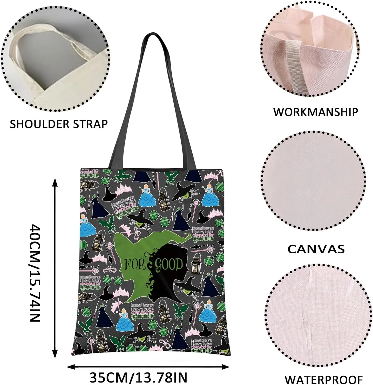 VAMSII Musical Theatre Tote Bag The Musical Theater Fans Gift Stylish Gift For Lovers