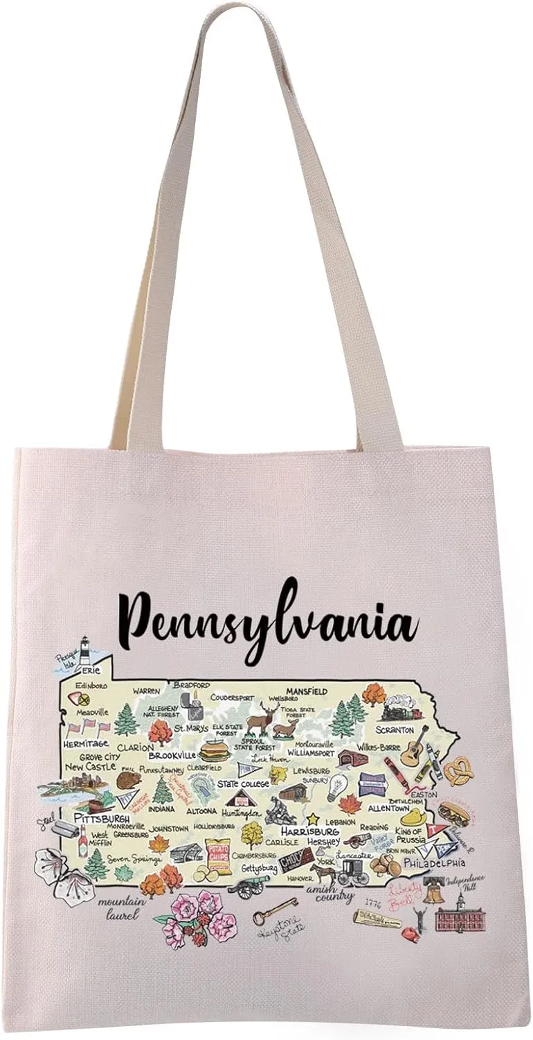 VAMSII Pennsylvania State Grocery Tote Bag - Gift & Trip Shoulder Bag