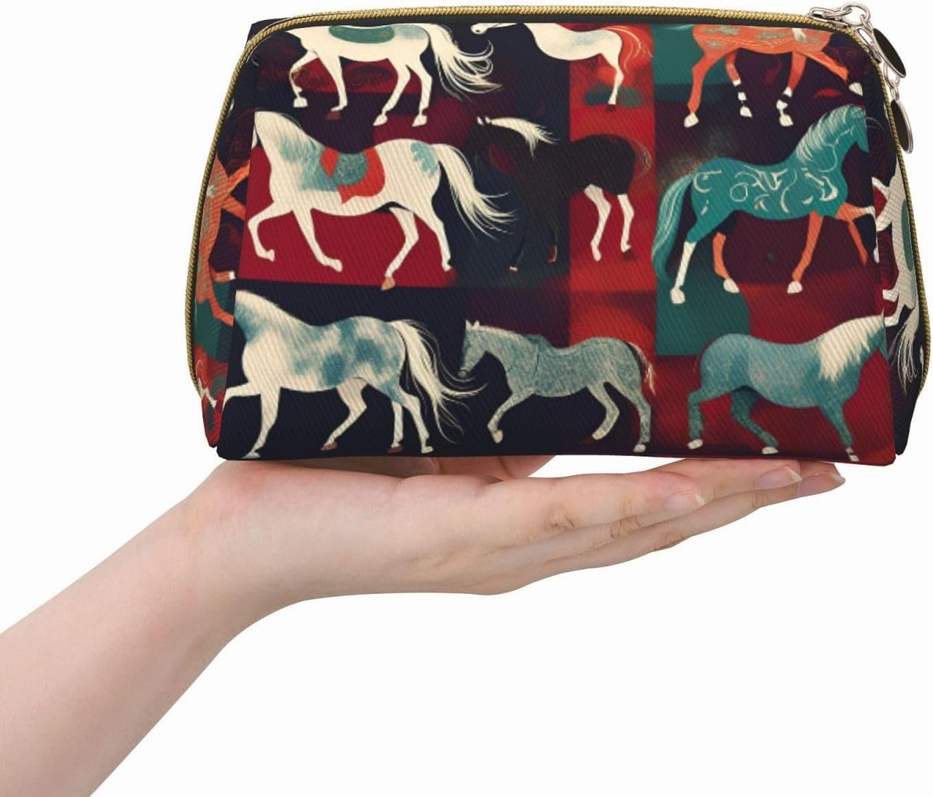 Various Kinds Of Horses Toiletry Pouch, Travel-Friendly Makeup Organizer For Makeup Brushes, Lipsticks