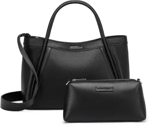 Vegan Leather Tote Bag for Women, Hobo Shoulder Bag, Crossbody Handbag with Matching Purse, Stylish Versatile