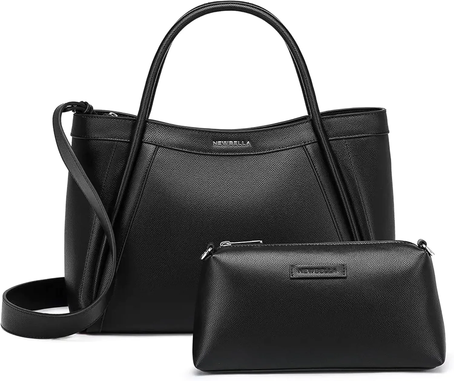 Vegan Leather Tote Bag for Women, Hobo Shoulder Bag, Crossbody Handbag with Matching Purse, Stylish Versatile