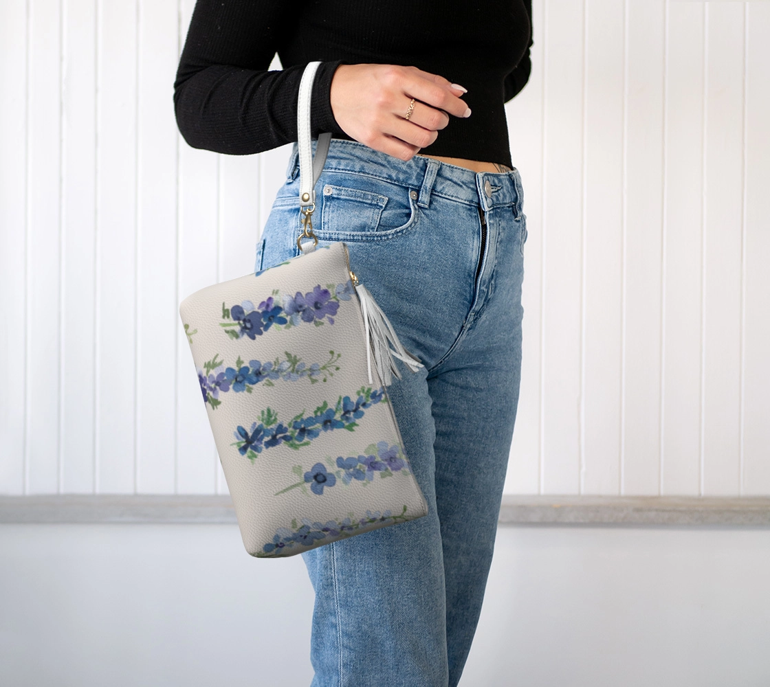 Vegan Leather Clutch & Makeup Bag – Delphinium Natural