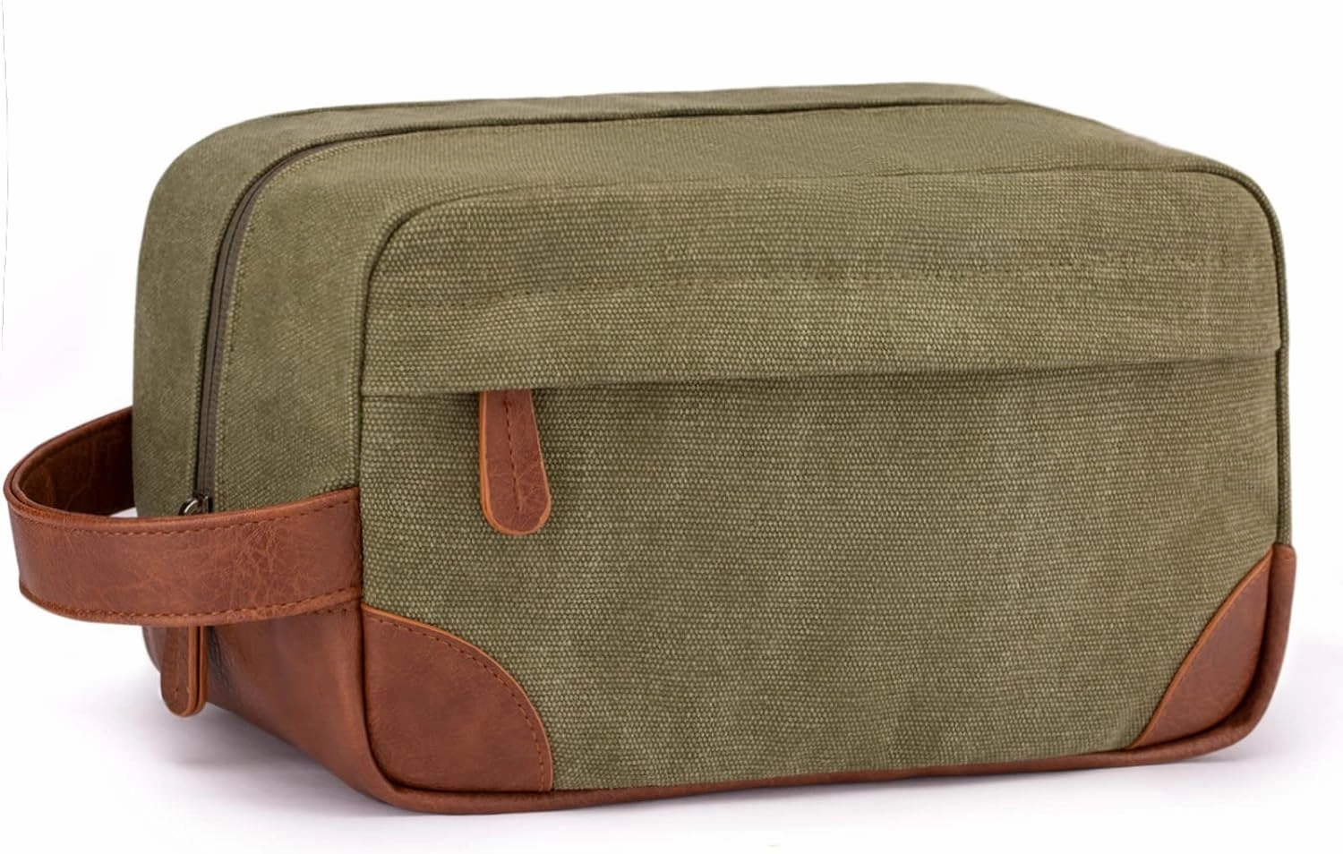 Vorspack Toiletry Bag Hanging Dopp Kit for Men Water Resistant Canvas Shaving Bag with Large Capacity for Travel - Green
