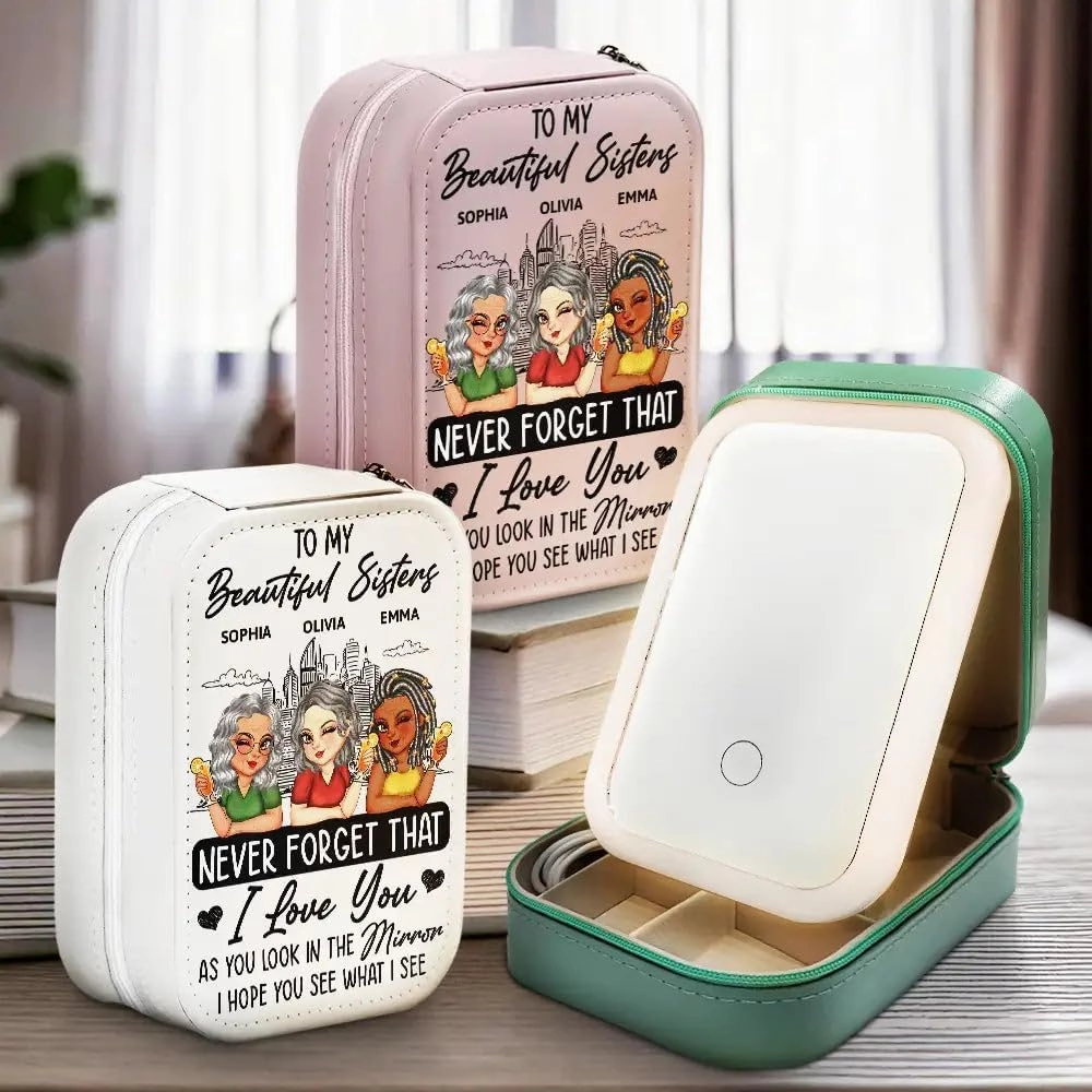 WANDER PRINTS Personalized Makeup Box With LED Mirror - Gift For Besties - I Hope You See What I See