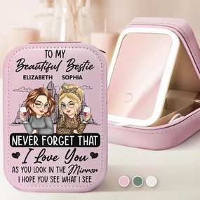 WANDER PRINTS Personalized Makeup Box With LED Mirror - Gift For Besties - I Hope You See What I See