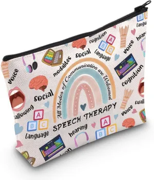 WCGXKO Speech Therapy Gift All Modes of Communication Are Welcomed Zipper Pouch Makeup Bag (B-All Modes)