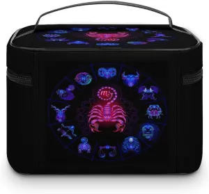 Women Leather Cosmetic Bag, Zipper Makeup Case Purse Holder Pouch Handbag