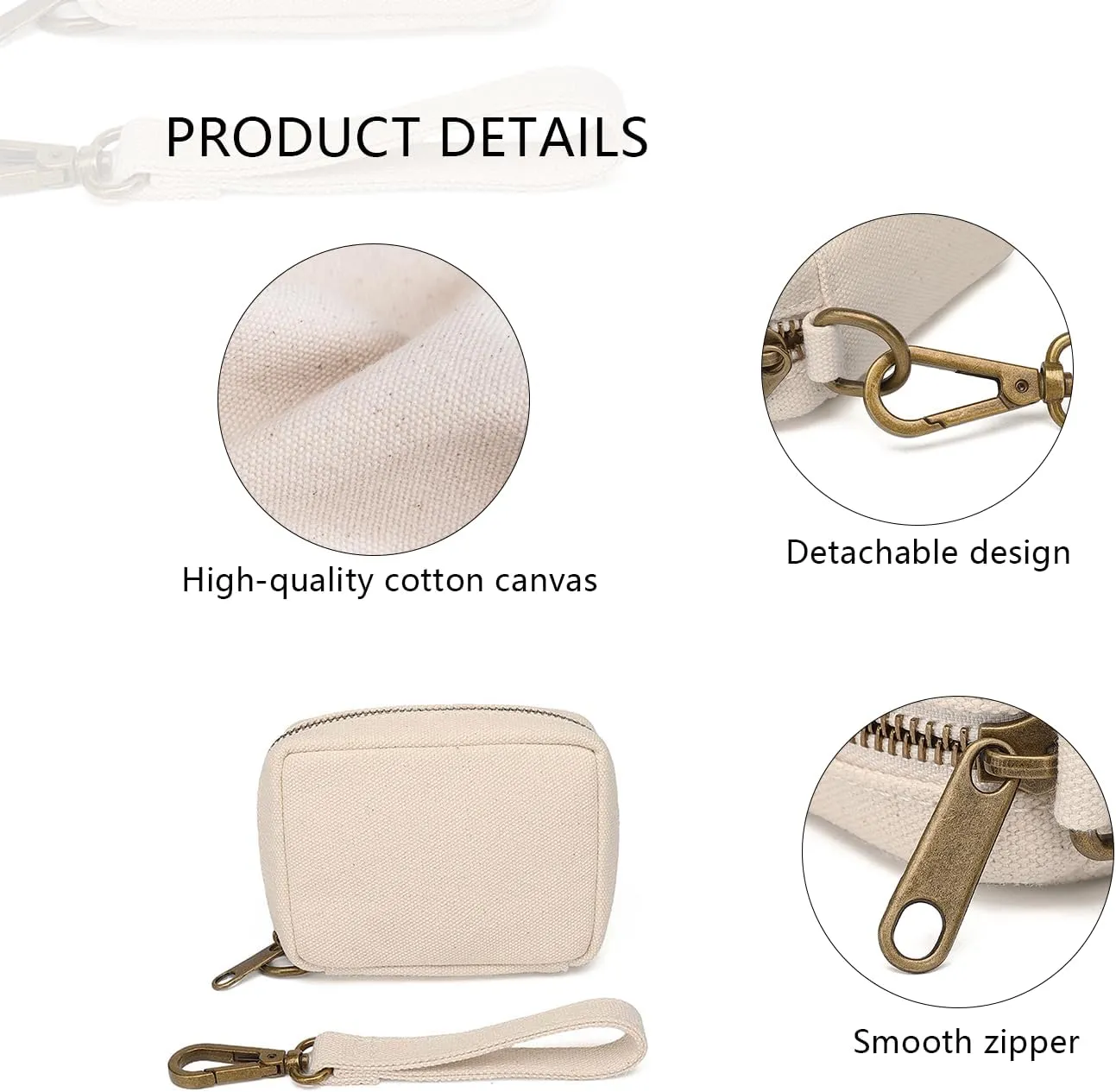 Women's Makeup Bag Cotton Canvas Wristband Bag Lightweight and Stylish Ideal for Travel and Daily Use