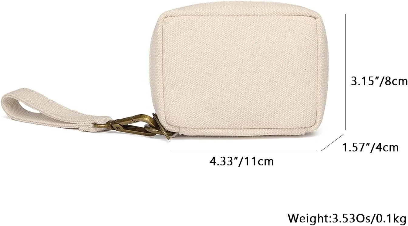 Women's Makeup Bag Cotton Canvas Wristband Bag Lightweight and Stylish Ideal for Travel and Daily Use