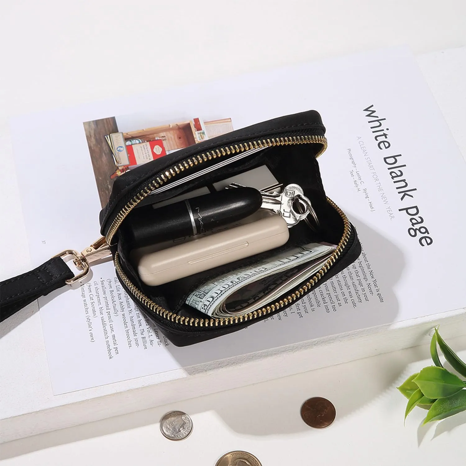 Womens Makeup Bag Wristband Bag Cotton Canvas Nylon Pouch Lightweight Ideal for Travel and Everyday Use
