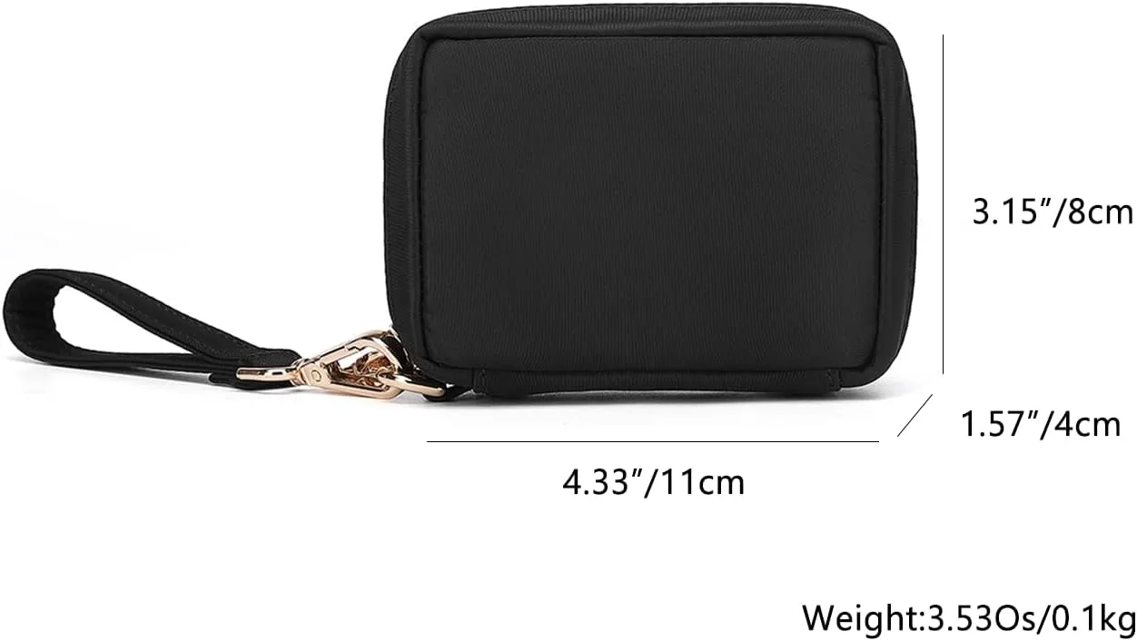 Womens Makeup Bag Wristband Bag Cotton Canvas Nylon Pouch Lightweight Ideal for Travel and Everyday Use
