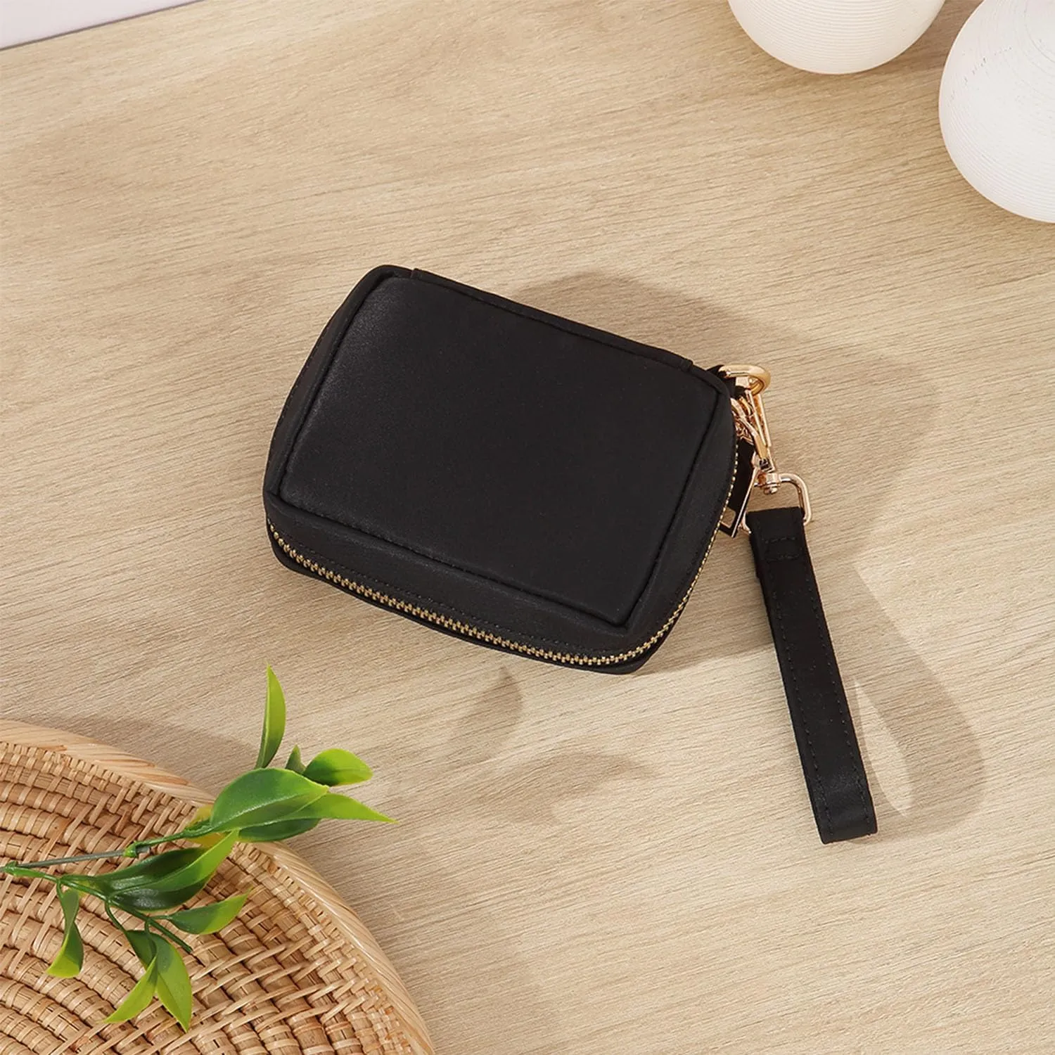 Womens Makeup Bag Wristband Bag Cotton Canvas Nylon Pouch Lightweight Ideal for Travel and Everyday Use