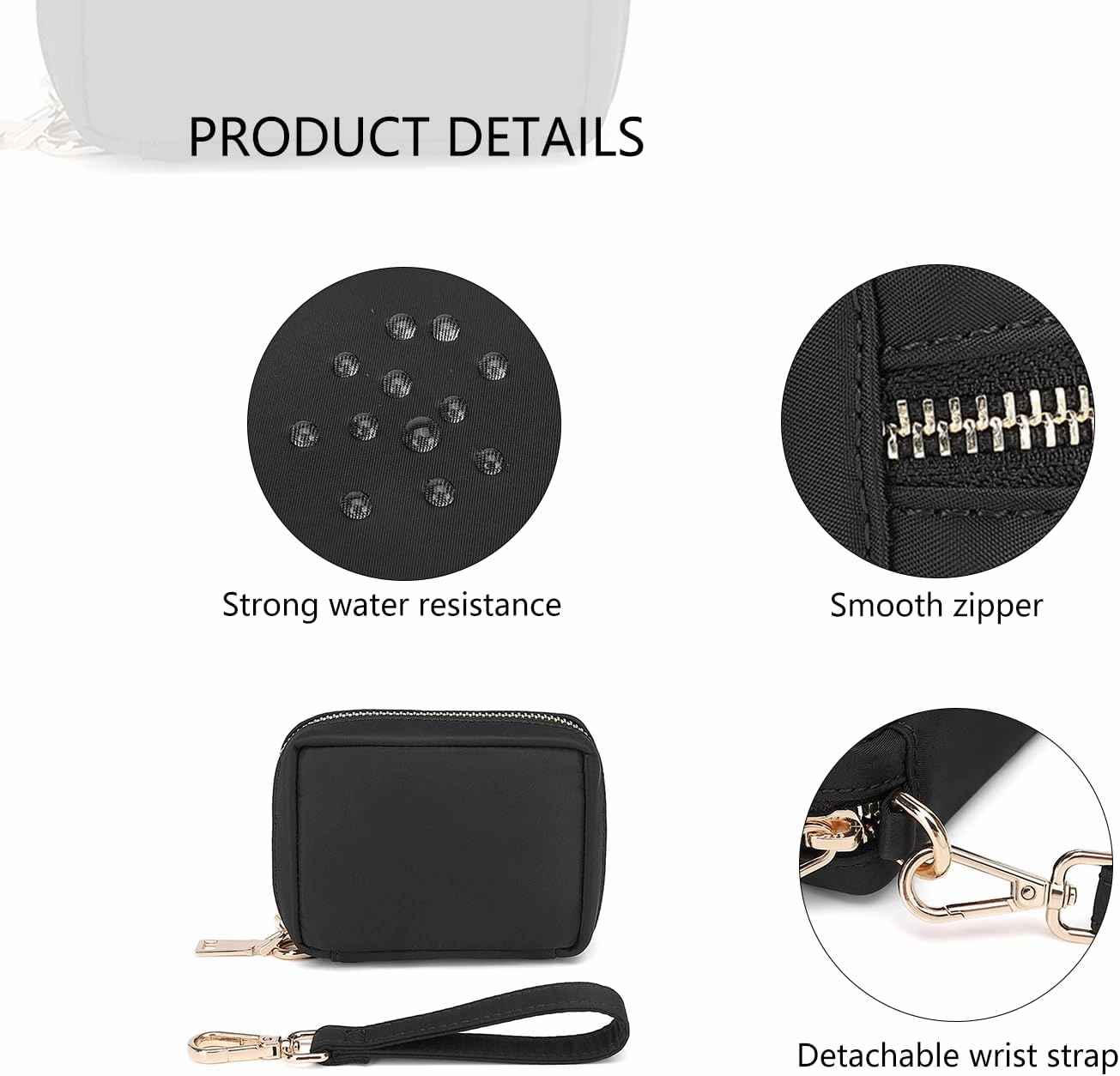 Womens Makeup Bag Wristband Bag Cotton Canvas Nylon Pouch Lightweight Ideal for Travel and Everyday Use