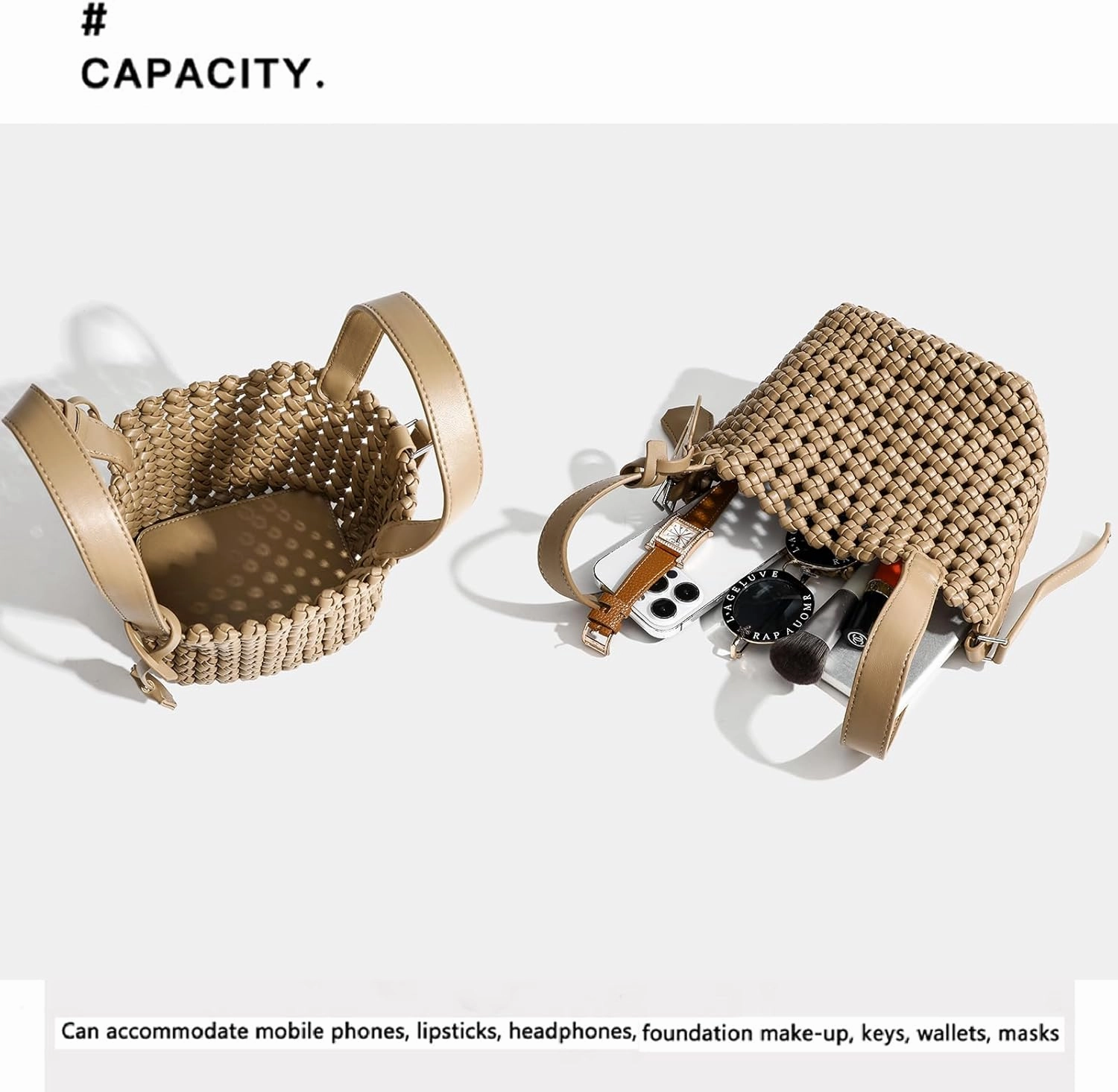Woven Handbags for Women Top Handle Satchel Handbag Basket Bucket Bag Small Woven Tote Bag Hobo Purses