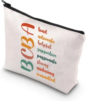 WSNANG Behavior Analyst Gift Board Certified Behavior Analyst Makeup Bag Behavior Therapy Cosmetic Bag BCBA Thank You Gifts (BCBA bag)