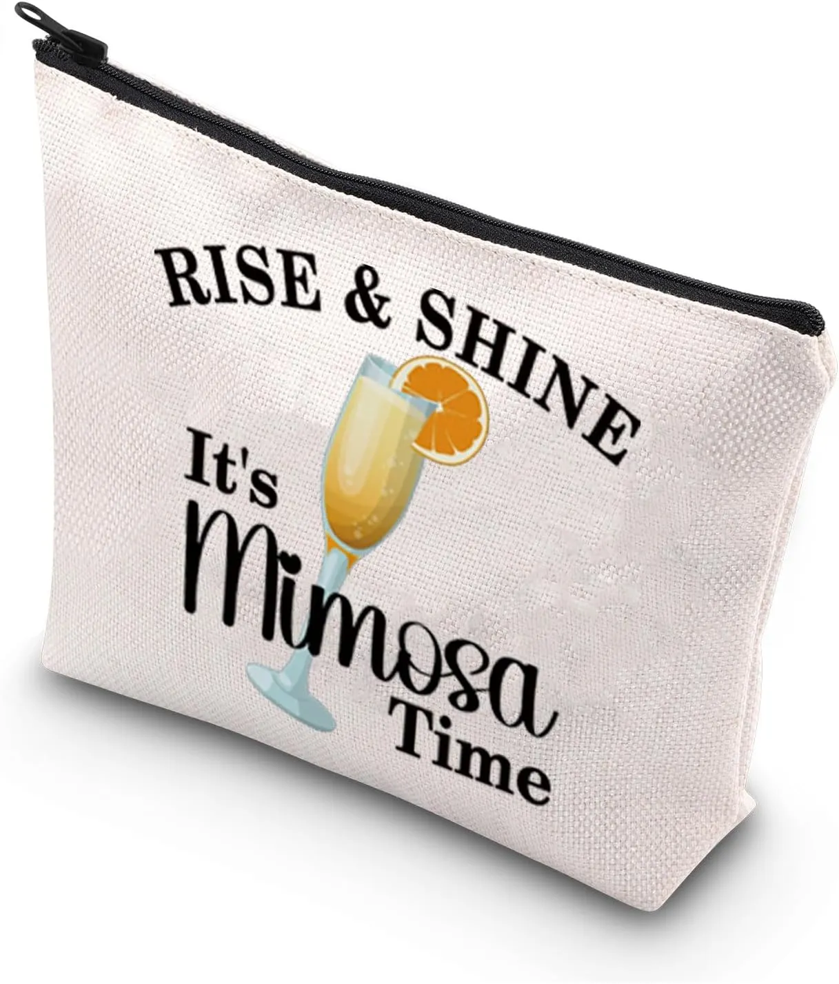WSNANG Rise and Shine It's Mimosa Time Makeup Bag The Mimosa Cocktail Lovers Zipper Pouch Day Drinker Brunch Gift Mimosa Gift (Mimosa bag)