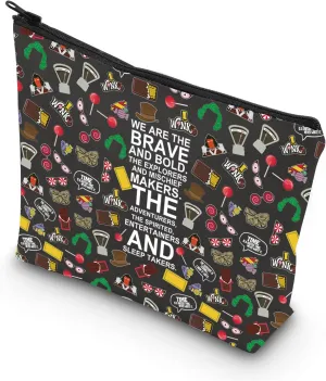WSNANG Willy Musical Inspired Gift Chocolate Reusable Makeup Bag for Fans and Musical Lover Chocolate Lover Gift(WW bag-bl)