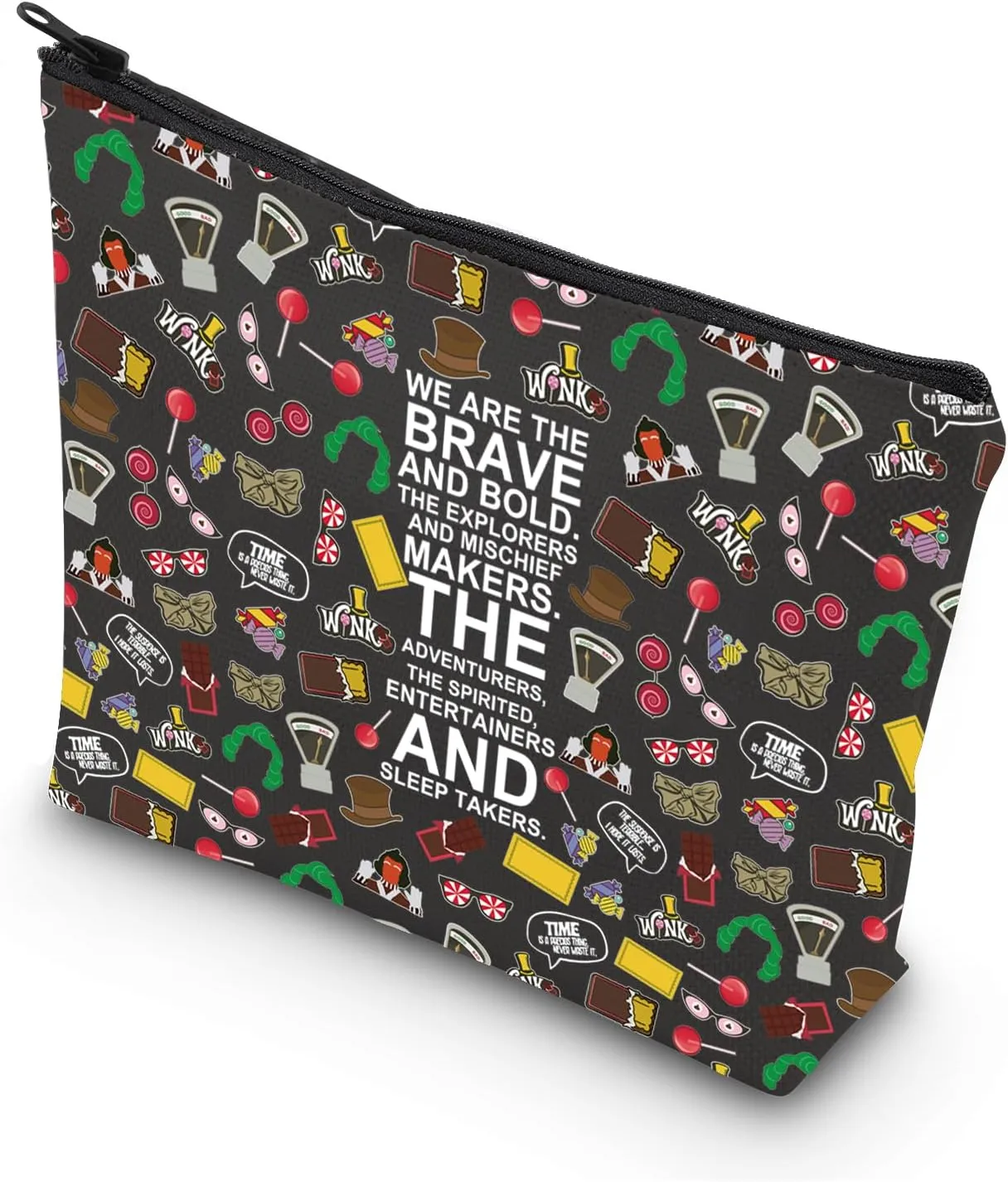WSNANG Willy Musical Inspired Gift Chocolate Reusable Makeup Bag for Fans and Musical Lover Chocolate Lover Gift(WW bag-bl)