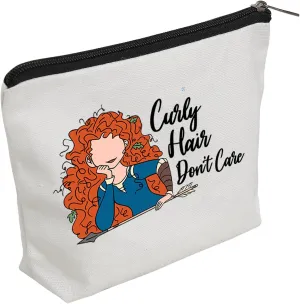 WZJHCL Brave Movie Makeup Pouch Princess Brave Cosmetic Kit Bag WDW Travel Storage Organizer Bag (Curly Hair)