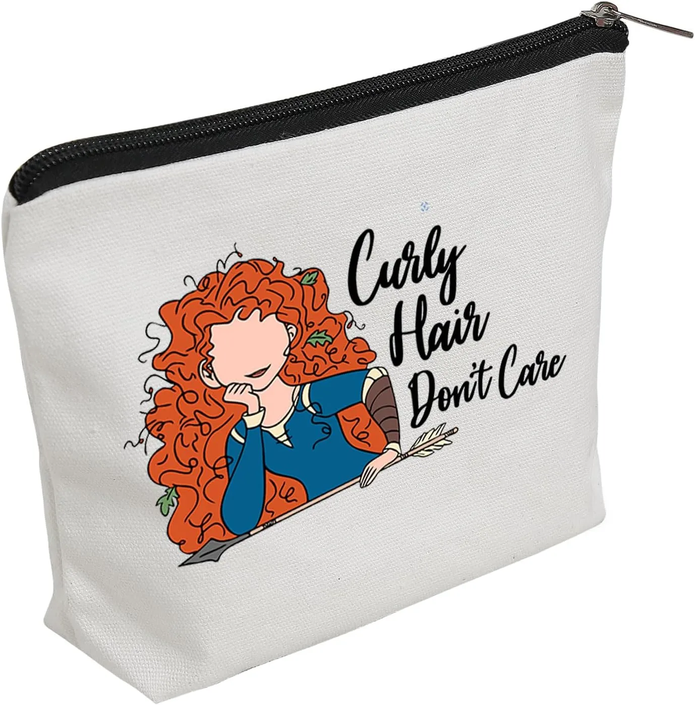 WZJHCL Brave Movie Makeup Pouch Princess Brave Cosmetic Kit Bag WDW Travel Storage Organizer Bag (Curly Hair)