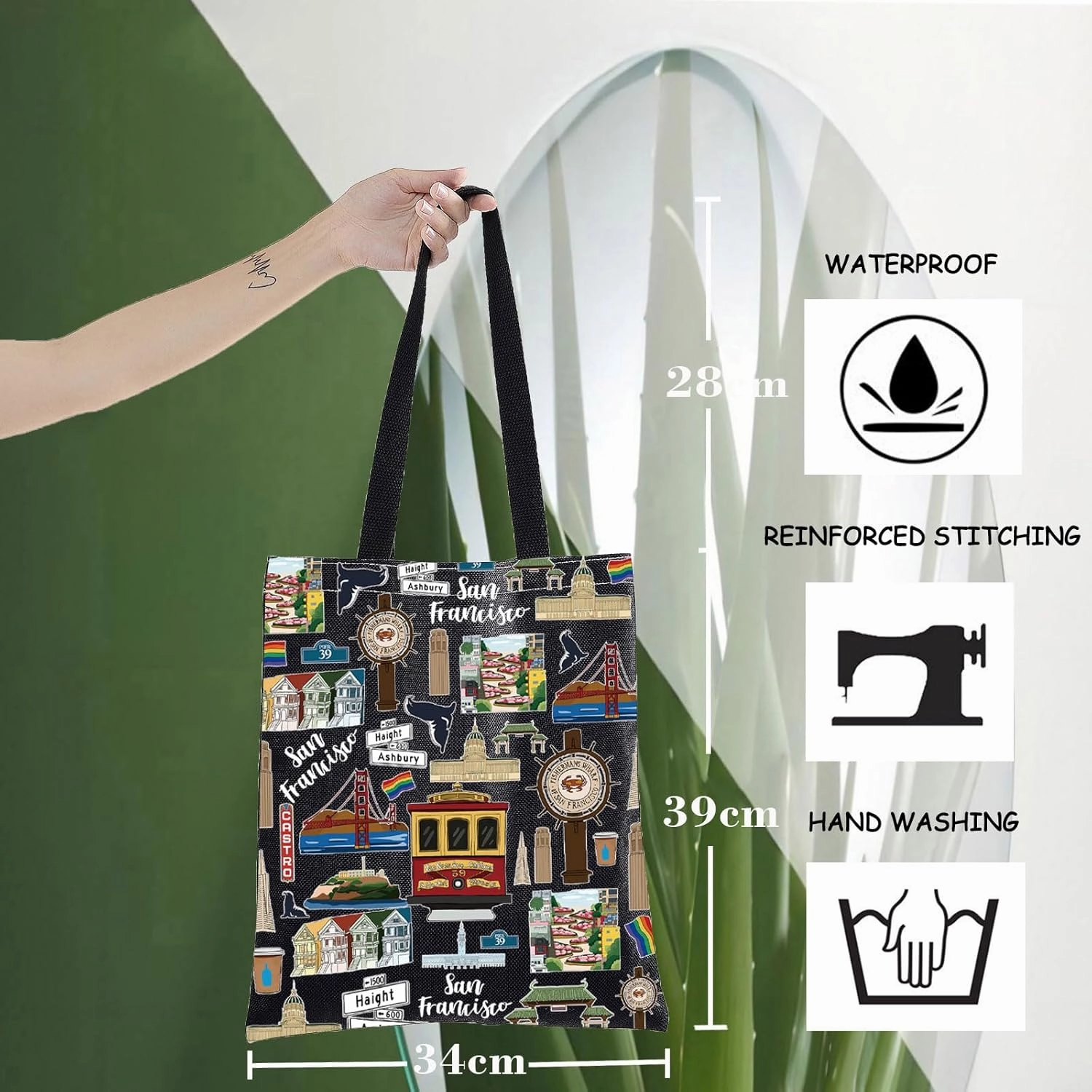 WZMPA San Francisco Travel Cosmetic Bag Gift San Francisco Souvenir Gift San Francisco Makeup Zipper Pouch Bag San Francisco Merchandise (San Francisco TG BL)