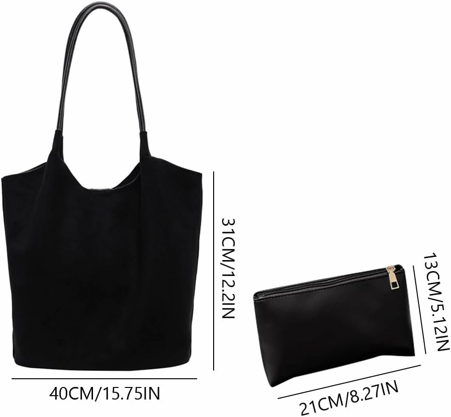 YFGBCX Suede Tote Bags for Women - Slouchy Hobo Handbag for Office & Work - Fall Season