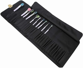 Yinhing Makeup Brush Travel Case, Makeup Brush Rolling Case Pouch Holder Cosmetic Bag, Portable Make Up Brush Organizer Rolling Bag - 28 Pockets, No Brushes(#2)
