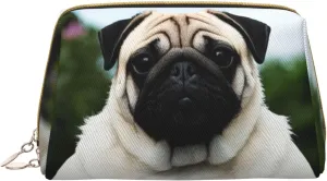 Yoga pug Print Travel Makeup Bag, Women's Large Capacity Makeup Bag, Waterproof Portable Bag, Open Flat Makeup Bag