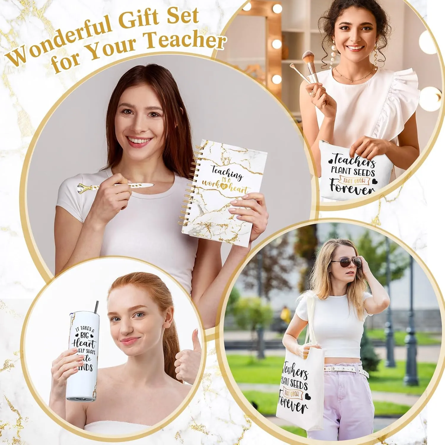 Yungyan 2025 Teacher Appreciation Graduation Gifts Set Teachers' Day Retirement Birthday Presents Thank You Box from Student(Gold)