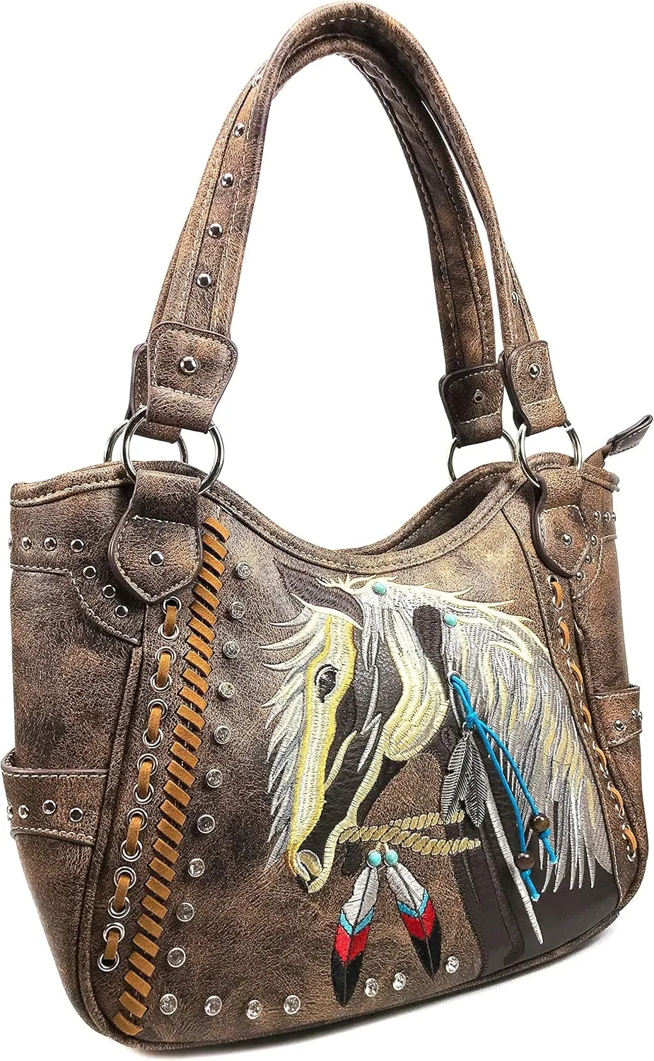 Zelris Dakota Dales Pony Horse Embroidery Mane Western Country Women Conceal Carry Tote Purse Handbag