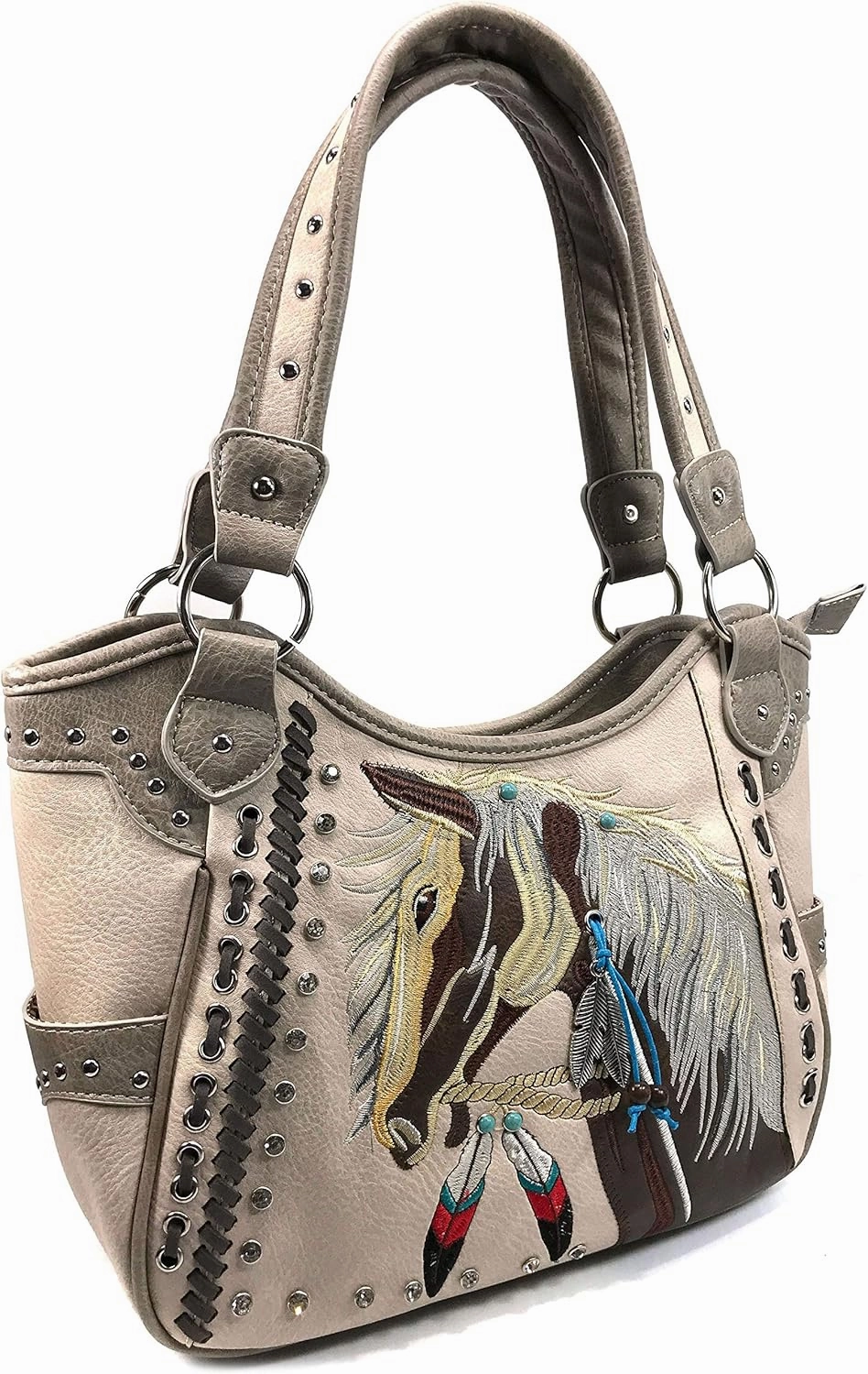 Zelris Dakota Dales Pony Horse Embroidery Mane Western Country Women Conceal Carry Tote Purse Handbag