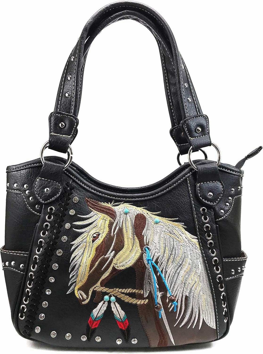 Zelris Dakota Dales Pony Horse Embroidery Mane Western Country Women Conceal Carry Tote Purse Handbag