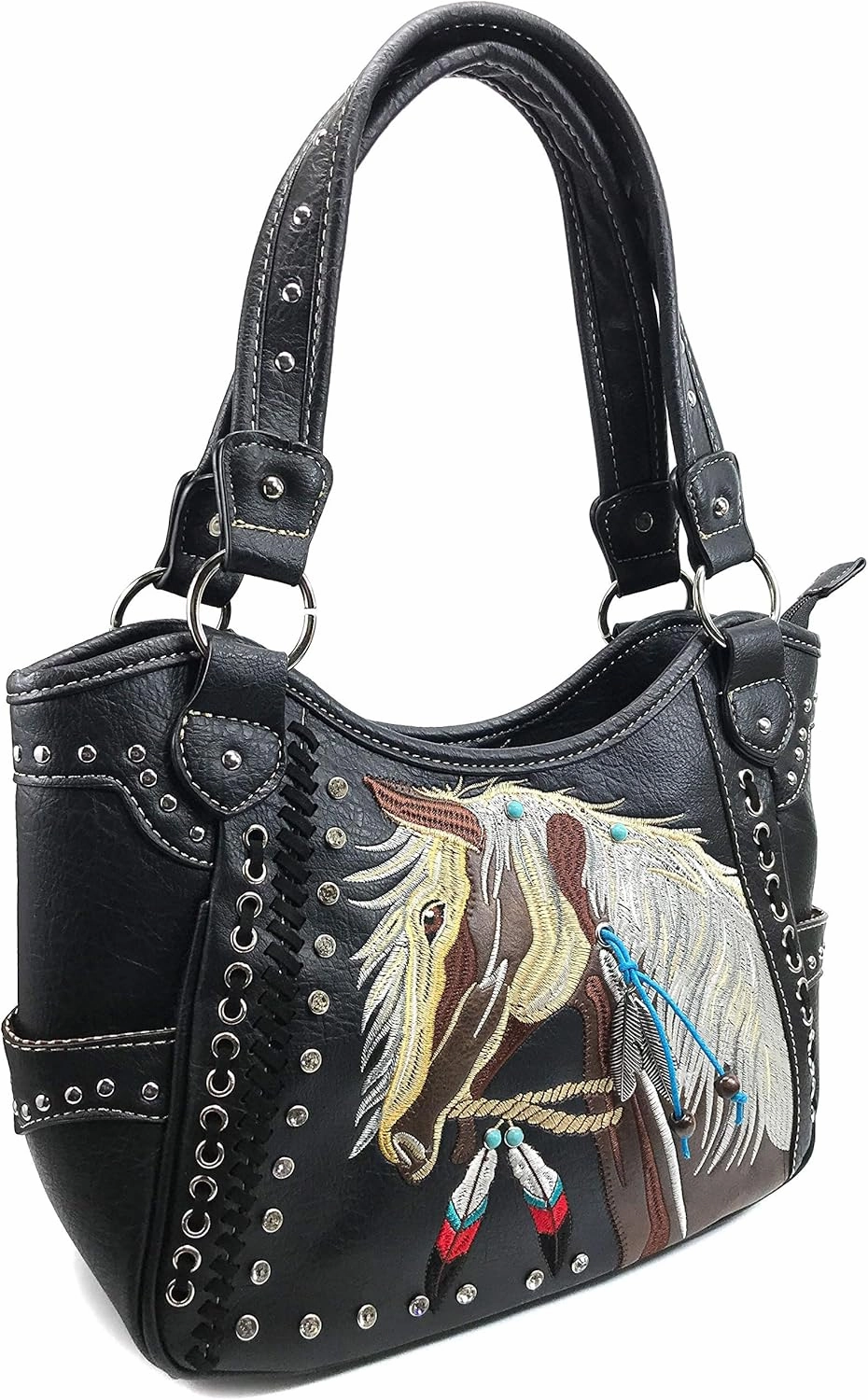 Zelris Dakota Dales Pony Horse Embroidery Mane Western Country Women Conceal Carry Tote Purse Handbag