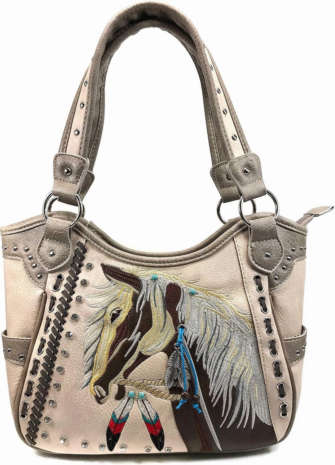 Zelris Dakota Dales Pony Horse Embroidery Mane Western Country Women Conceal Carry Tote Purse Handbag
