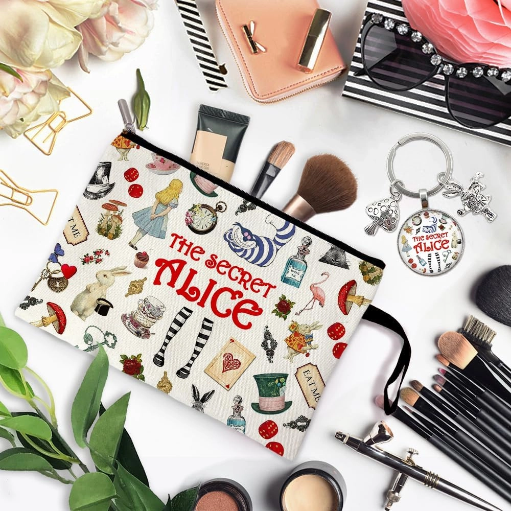 ZHANTUONE Fairy Tale Funny Cosmetic Bag keychain pendant Set, for Travel Toiletry Zipper Storage Pouch Makeup Bag, Motivational Gifts for Friends Coworker Bestie BBF, Movie Lover Fairy Tale Fans
