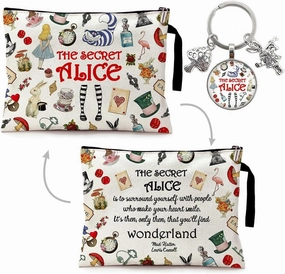 ZHANTUONE Fairy Tale Funny Cosmetic Bag keychain pendant Set, for Travel Toiletry Zipper Storage Pouch Makeup Bag, Motivational Gifts for Friends Coworker Bestie BBF, Movie Lover Fairy Tale Fans