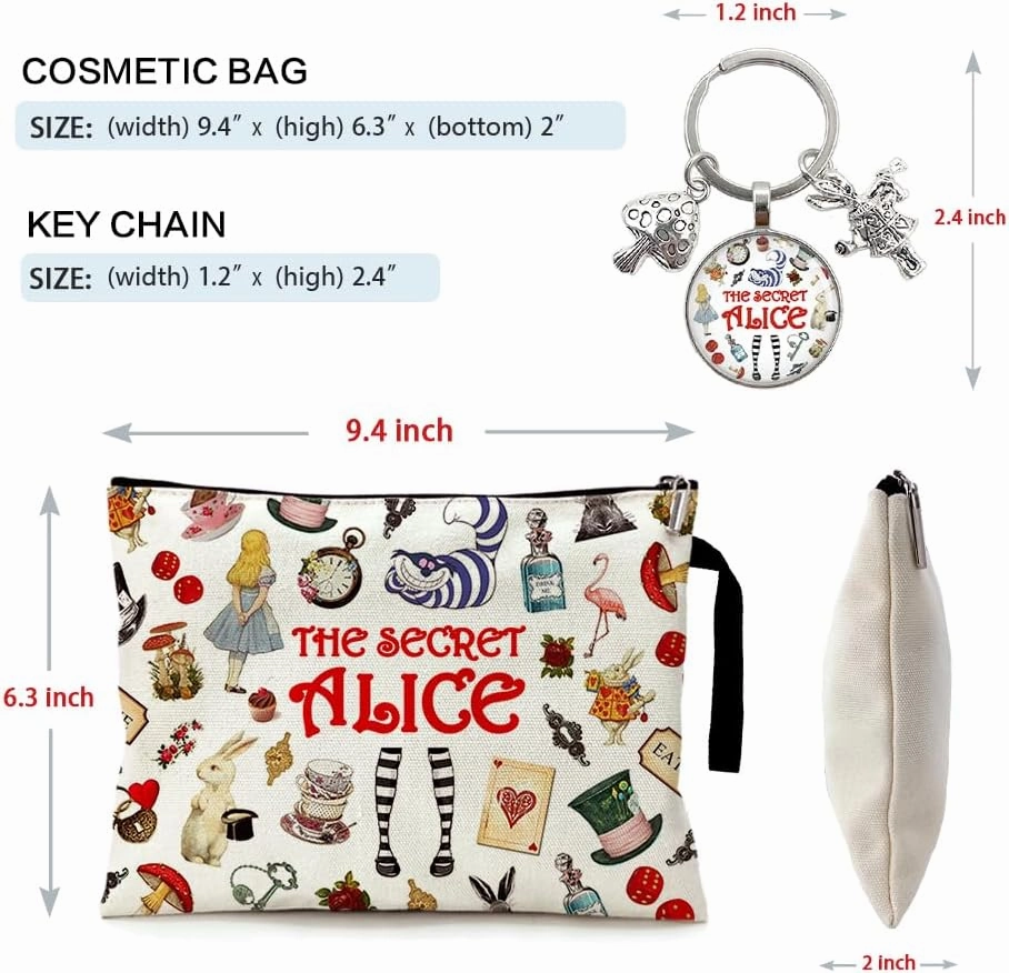ZHANTUONE Fairy Tale Funny Cosmetic Bag keychain pendant Set, for Travel Toiletry Zipper Storage Pouch Makeup Bag, Motivational Gifts for Friends Coworker Bestie BBF, Movie Lover Fairy Tale Fans